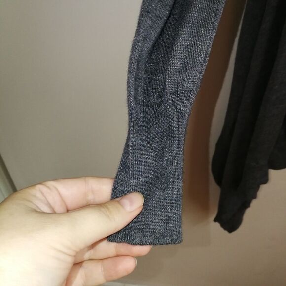 ARITZIA Dark Grey Thin Knit Warm Open Front Cashmere Cardigan Size extra-small - Picture 6 of 9